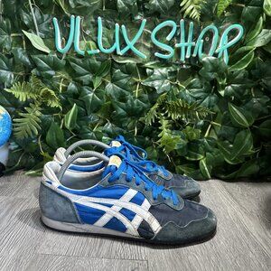 Asics Onitsuka Tiger D109L White Blue Suede Athletic Sneakers Men Size 9